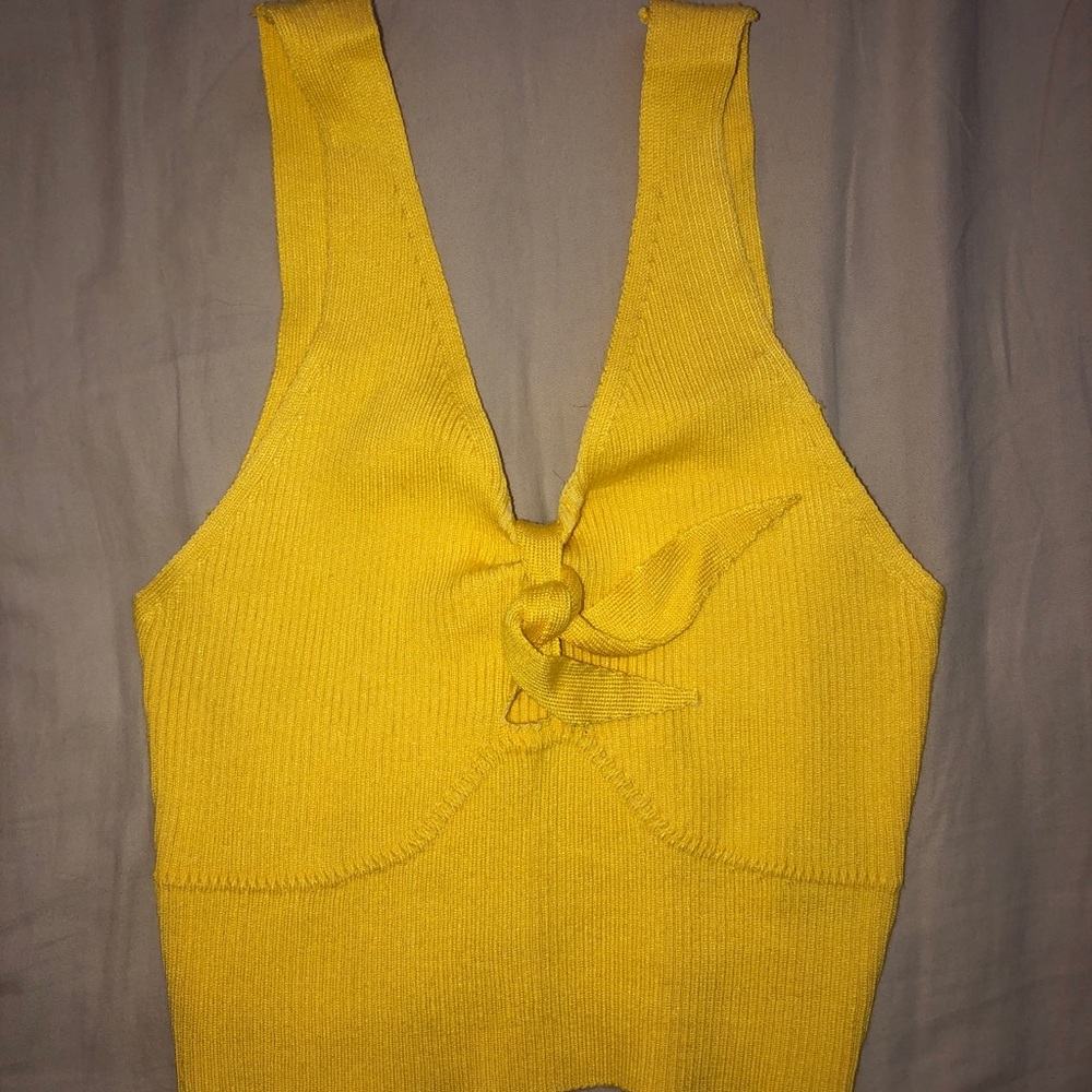mustard yellow ribbed tank top